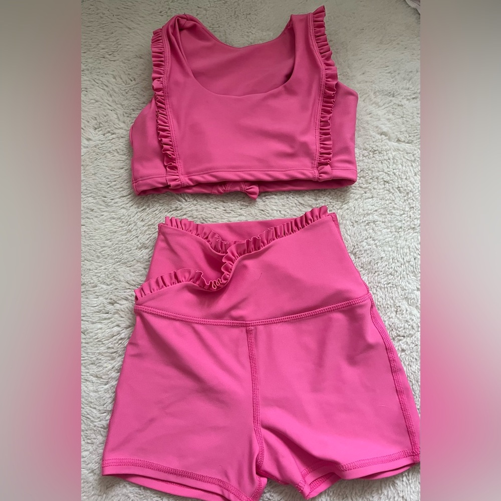 Tiger Friday Pink Ruffle Two-Piece Set